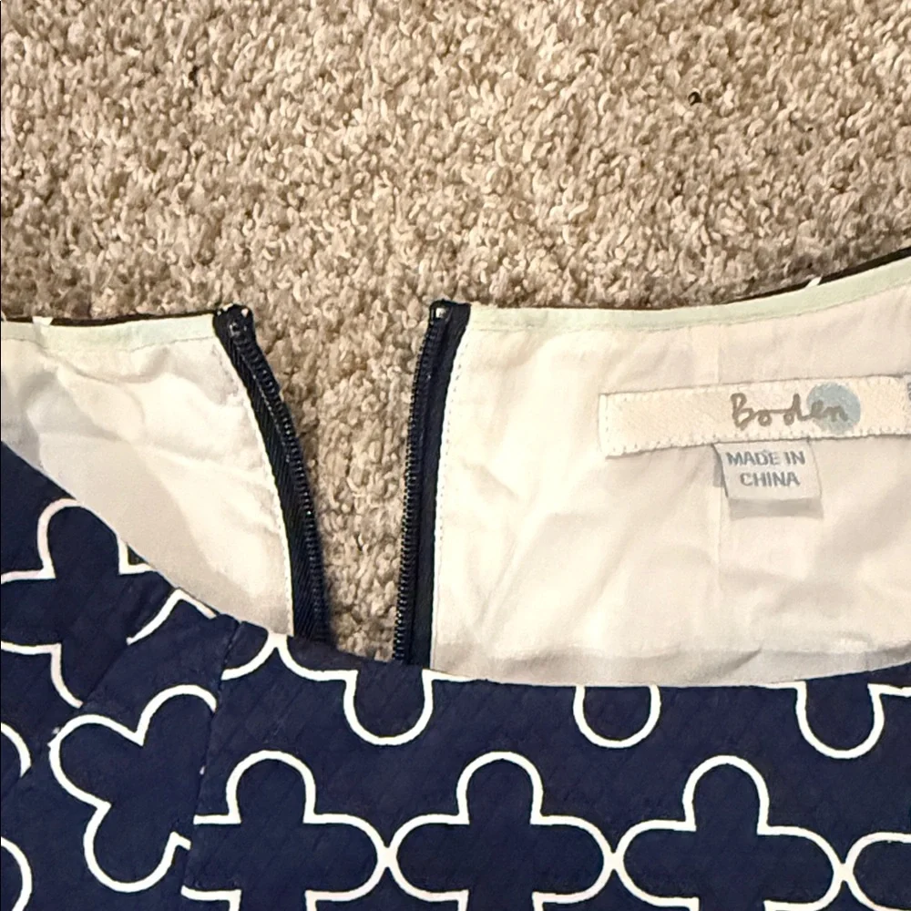 Boden Chic Navy and White Patterned Mini Dress 4R - Picture 5 of 6